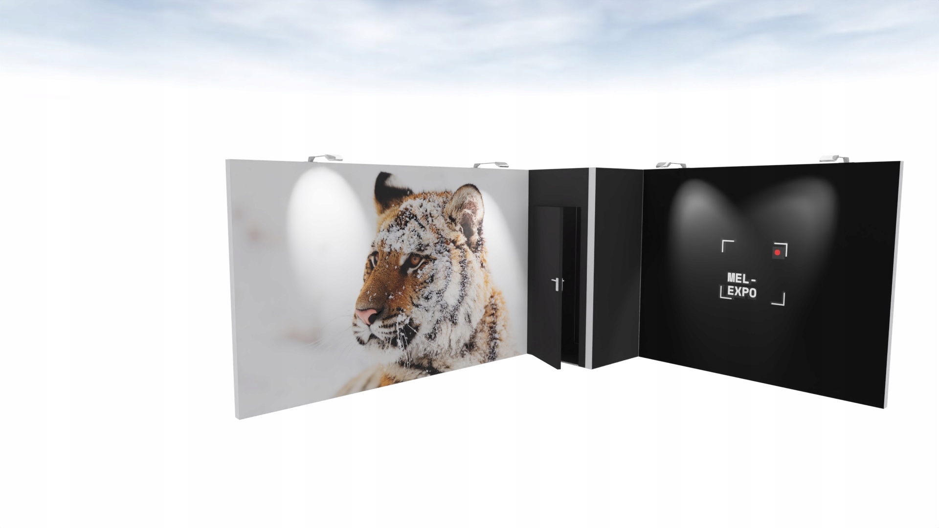 Modułowe stoisko targowe 5 x 4 m, wysokość 2,48 m