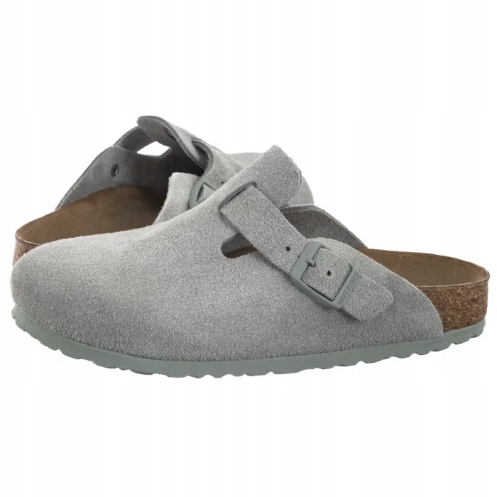 Birkenstock Nazouváky Boston Bs Pure Sage šedé semišové vel.