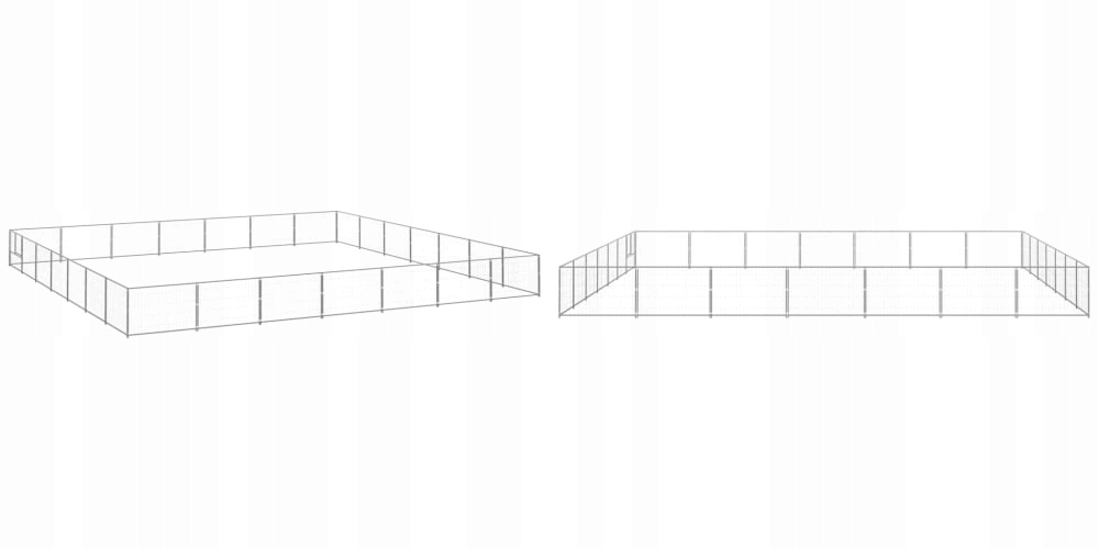 Levně Stříbrná Kotec pro psa, 49 m², ocelová