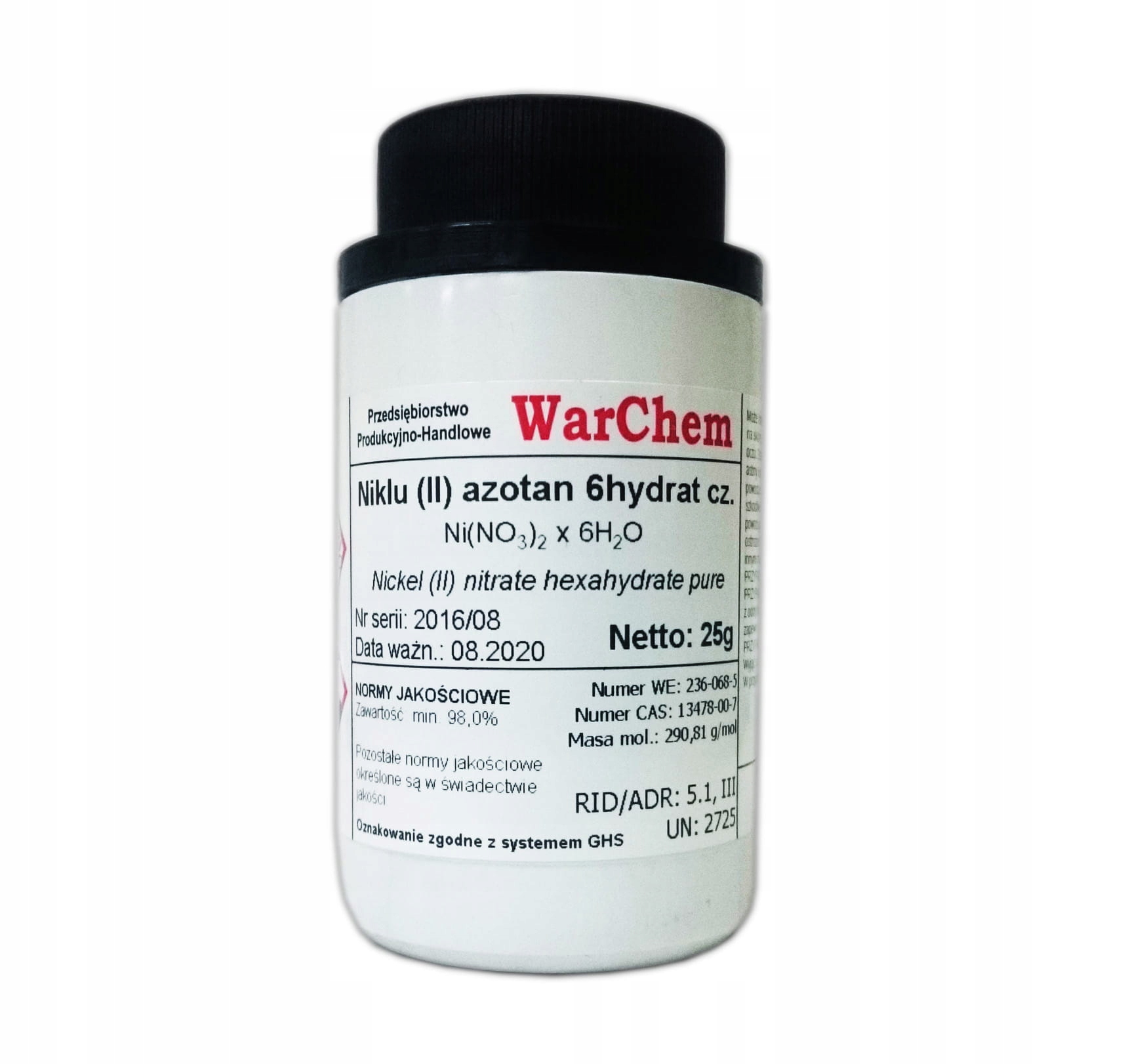 

Azotan Niklu (II) 25g Warchem [48952]