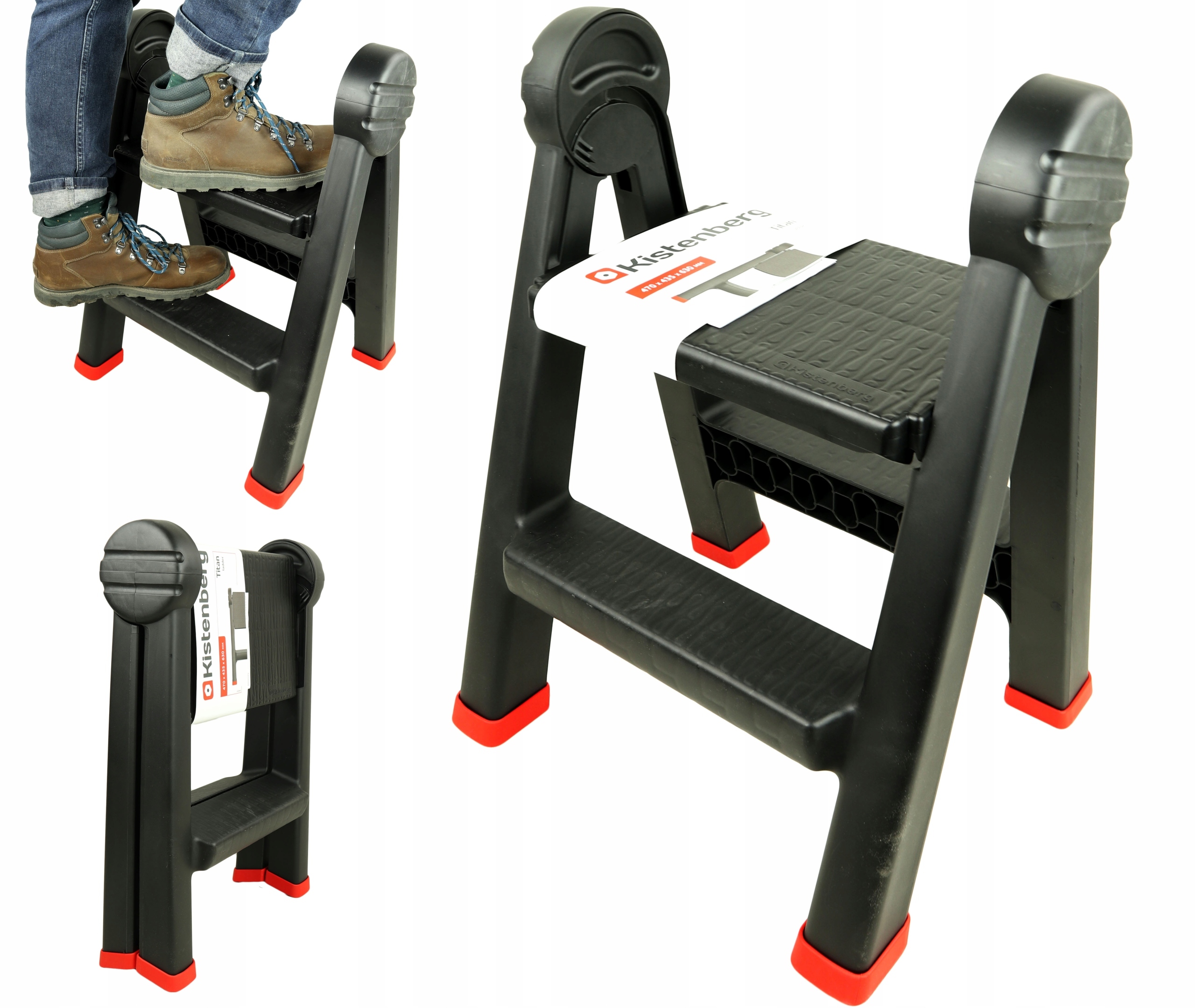 Žebřík Plošina Schodiště Dvoustupňový Skládací Stupeň Do 150 Kg Silný