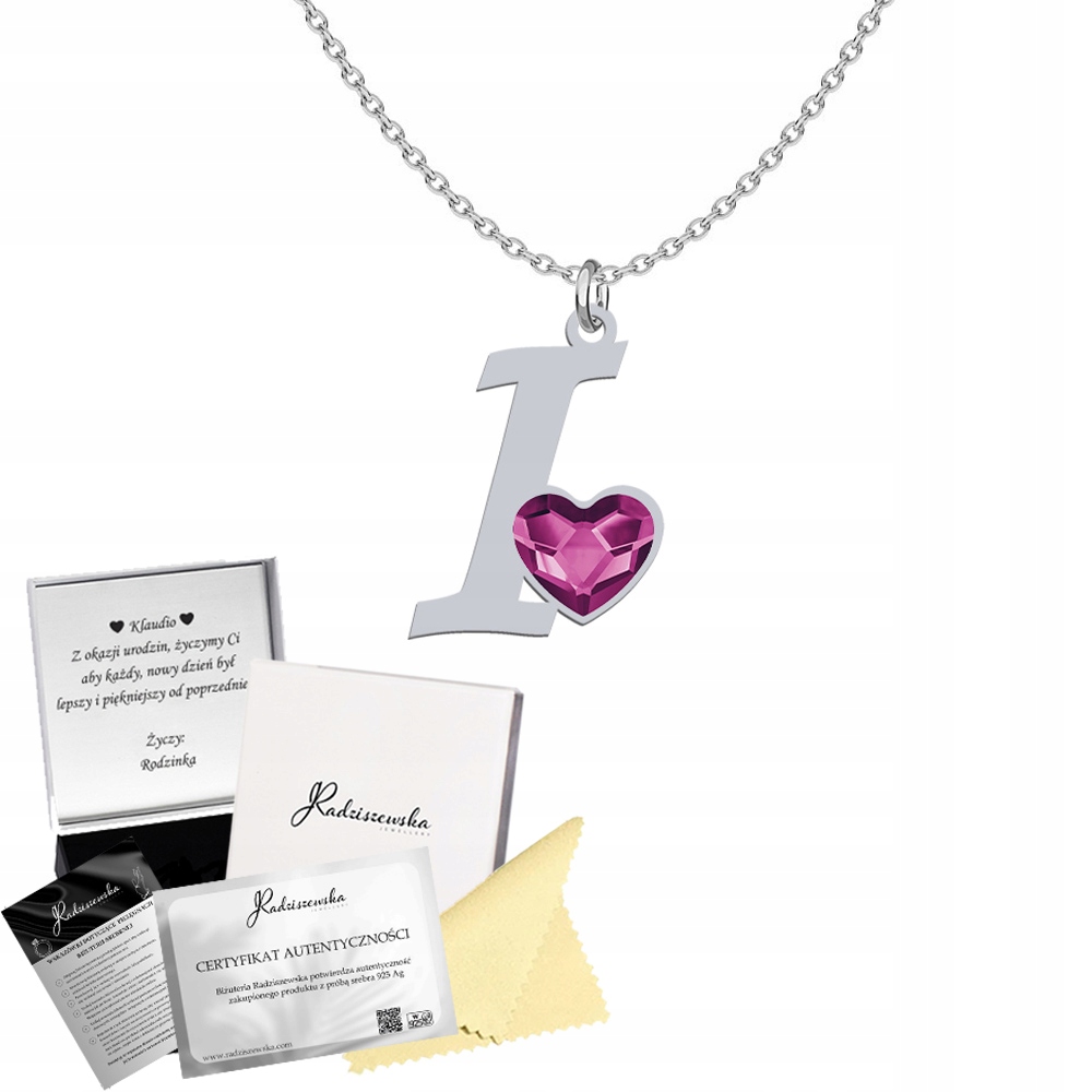 Stříbrný Náhrdelník S Písmenem A Srdcem Křišťál Den Žen Dárek K Přání