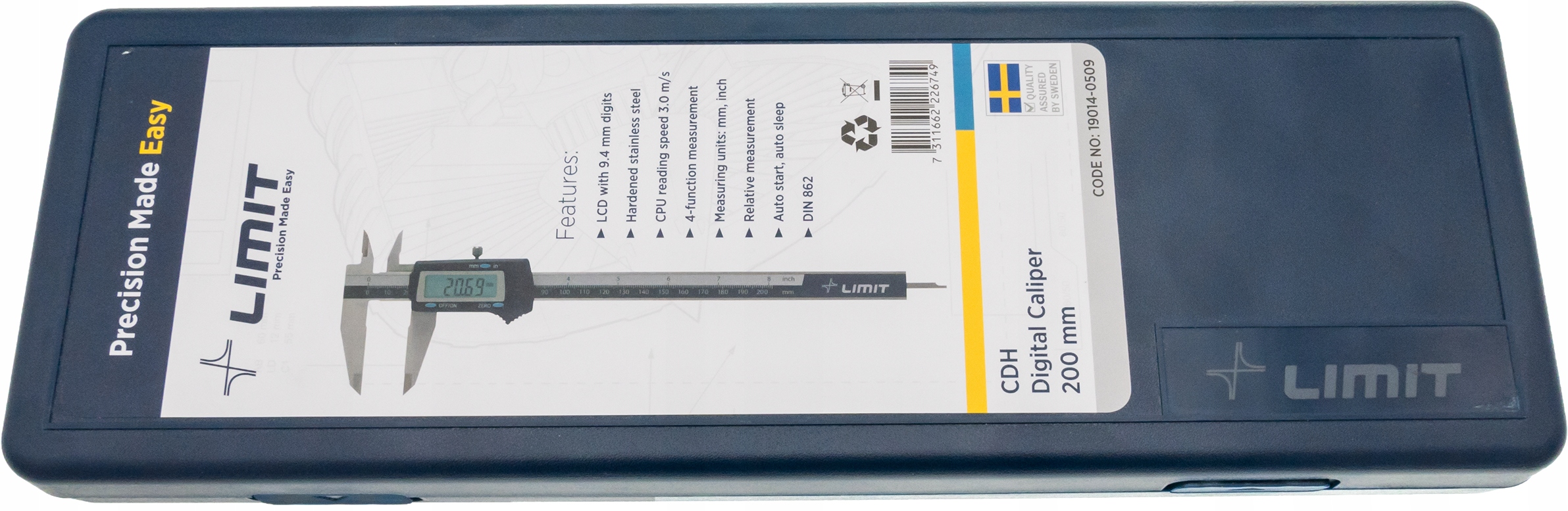 Suwmiarka Elektroniczna Limit CDH 200mm 19014-0509 Dokładność pomiaru 0.03 +/- mm