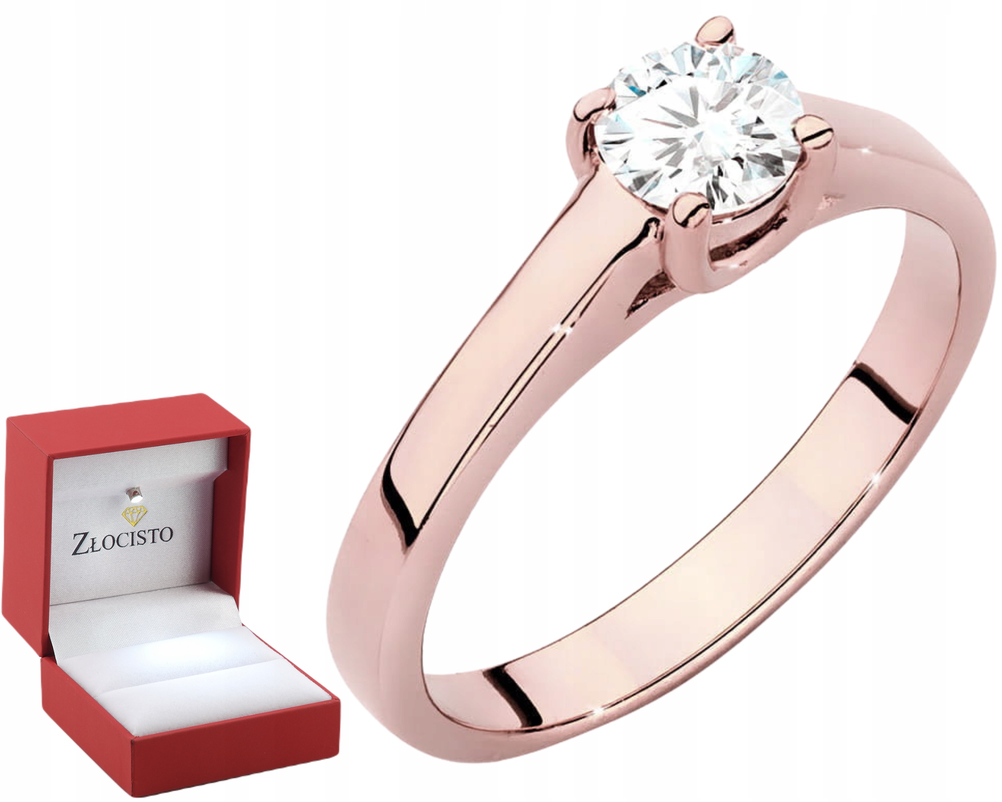 Prstýnek 14K Růžové Zlato, Laboratorní Diamant, Luxusní