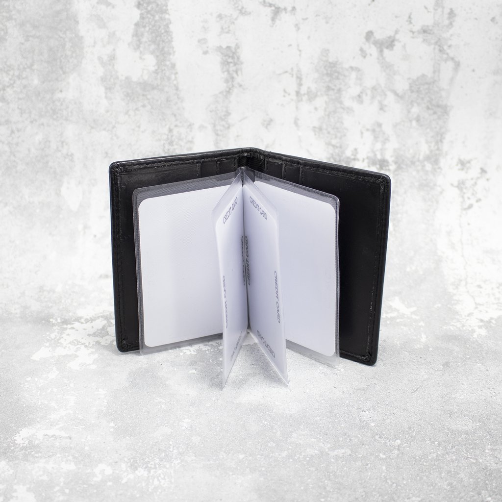MAŁY PORTFEL ETUI na karty płatnicze SKÓRZANY Ochrona RFID 77TPBL Model KUK-77TPBL