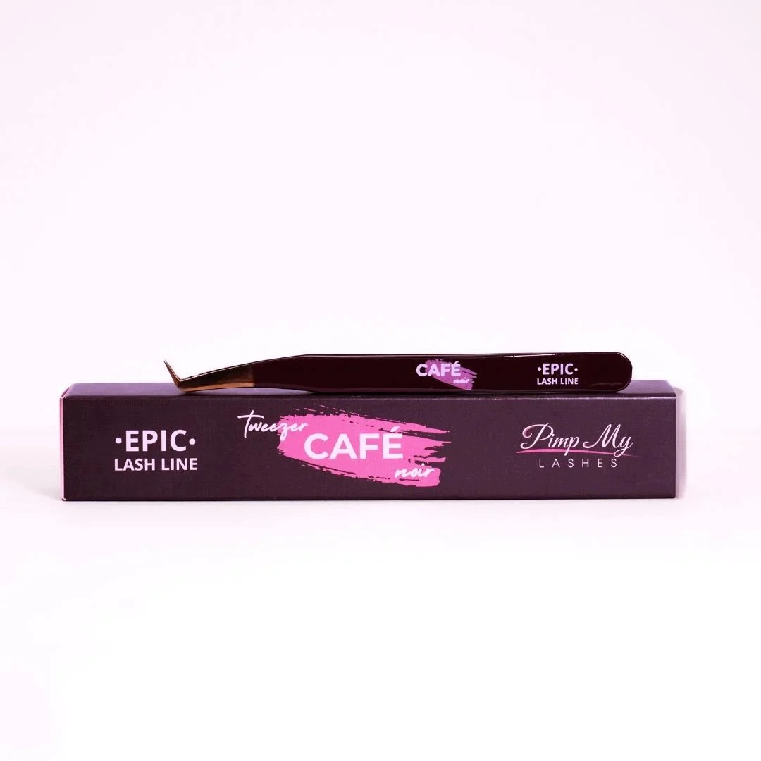 Pęseta do przedłużania rzęs Tweezer Epic Cafe noir Pimp My Lashes L kopytko