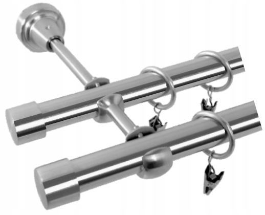 

Karnisz podwójny 200 cm 19 mm 19 mm efekt stali