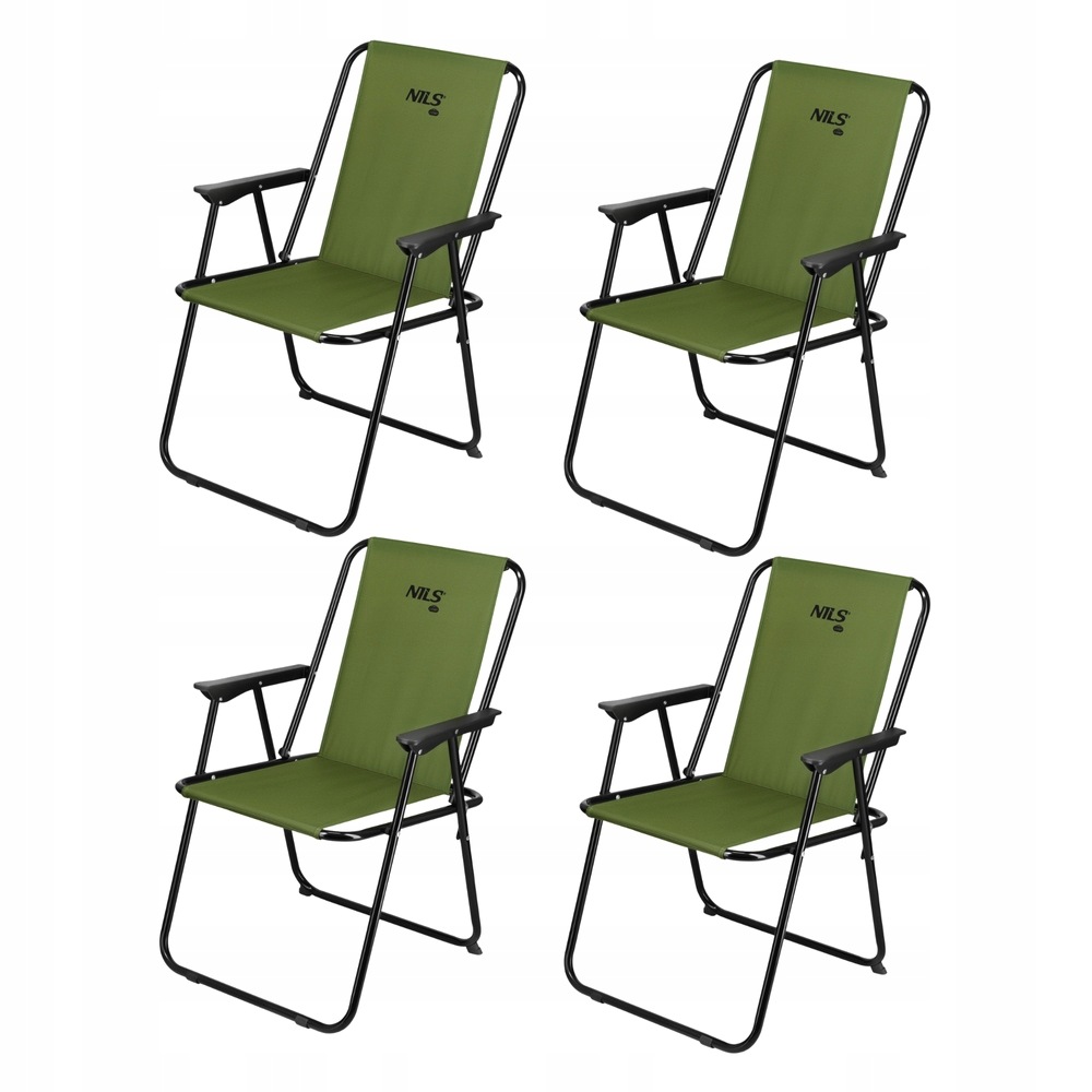 Stoličky na záhradu na terasu Balkón skladacie kempingové zelené Sada 4 ks