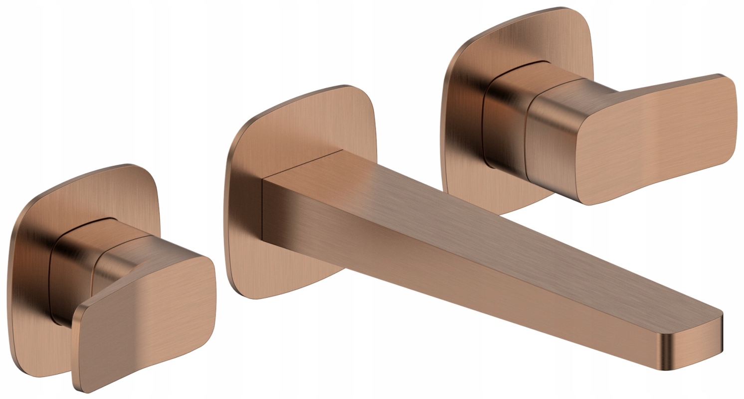 Kfa Podomietková Umývadlová Batéria 3-OTVOROVÁ, Brushed Rose Gold Pvd