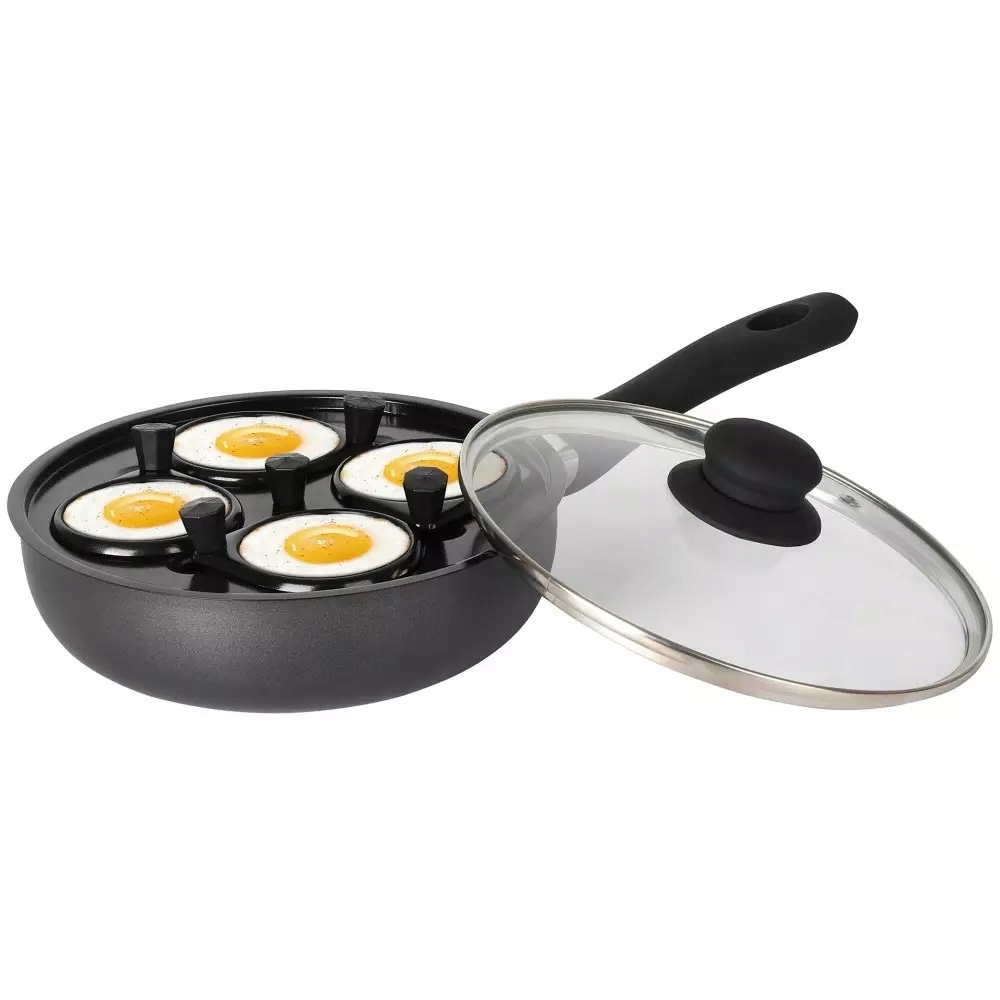 Patelnia tradycyjna patelnia na 4 jajka pokrywka