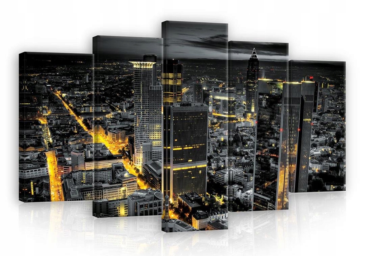 Obraz Na Plátně Canvas 100x60 Město Noc Panorama Světla Pohled