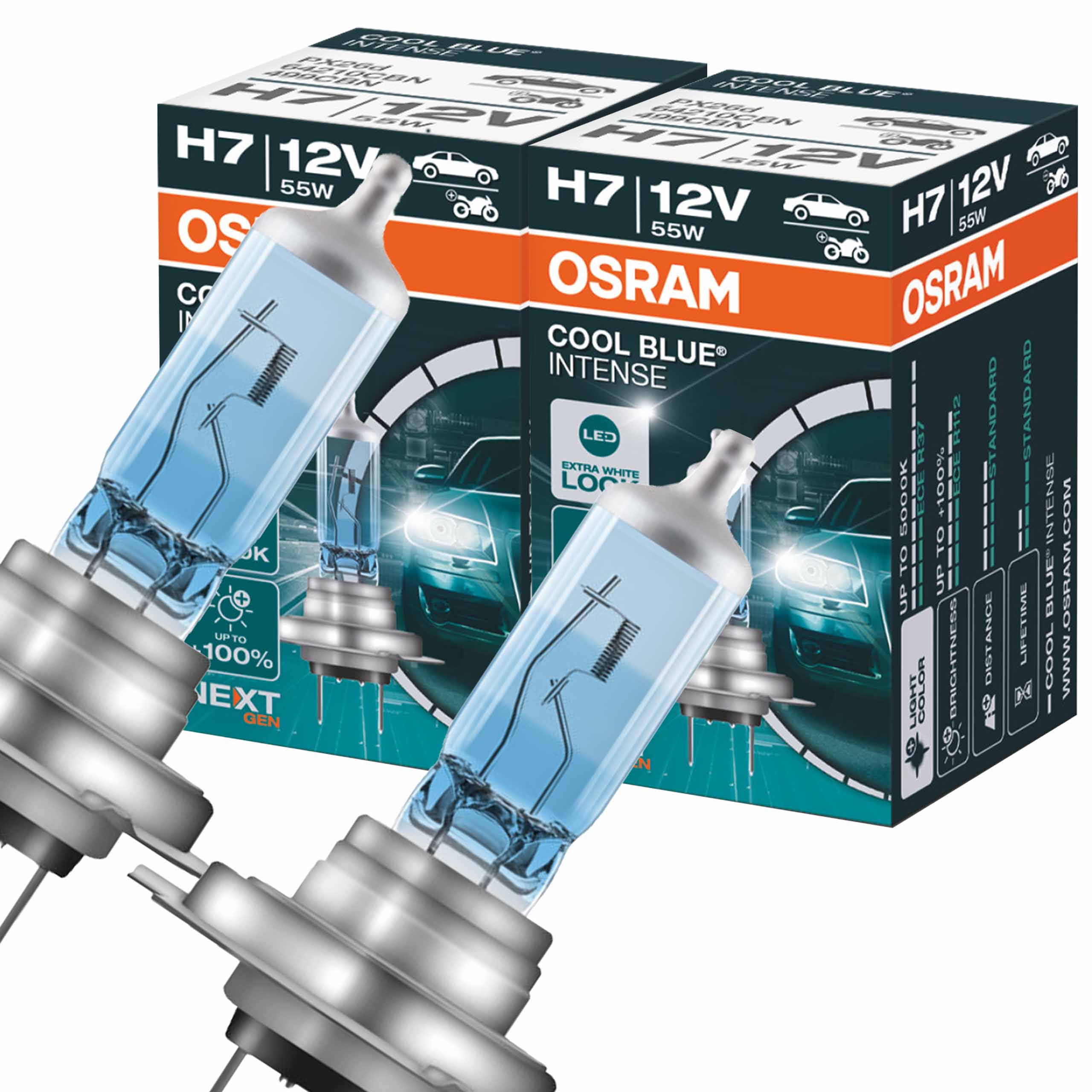 

2X Osram Żarówka H7 55W 12V Coolblue Nextgen
