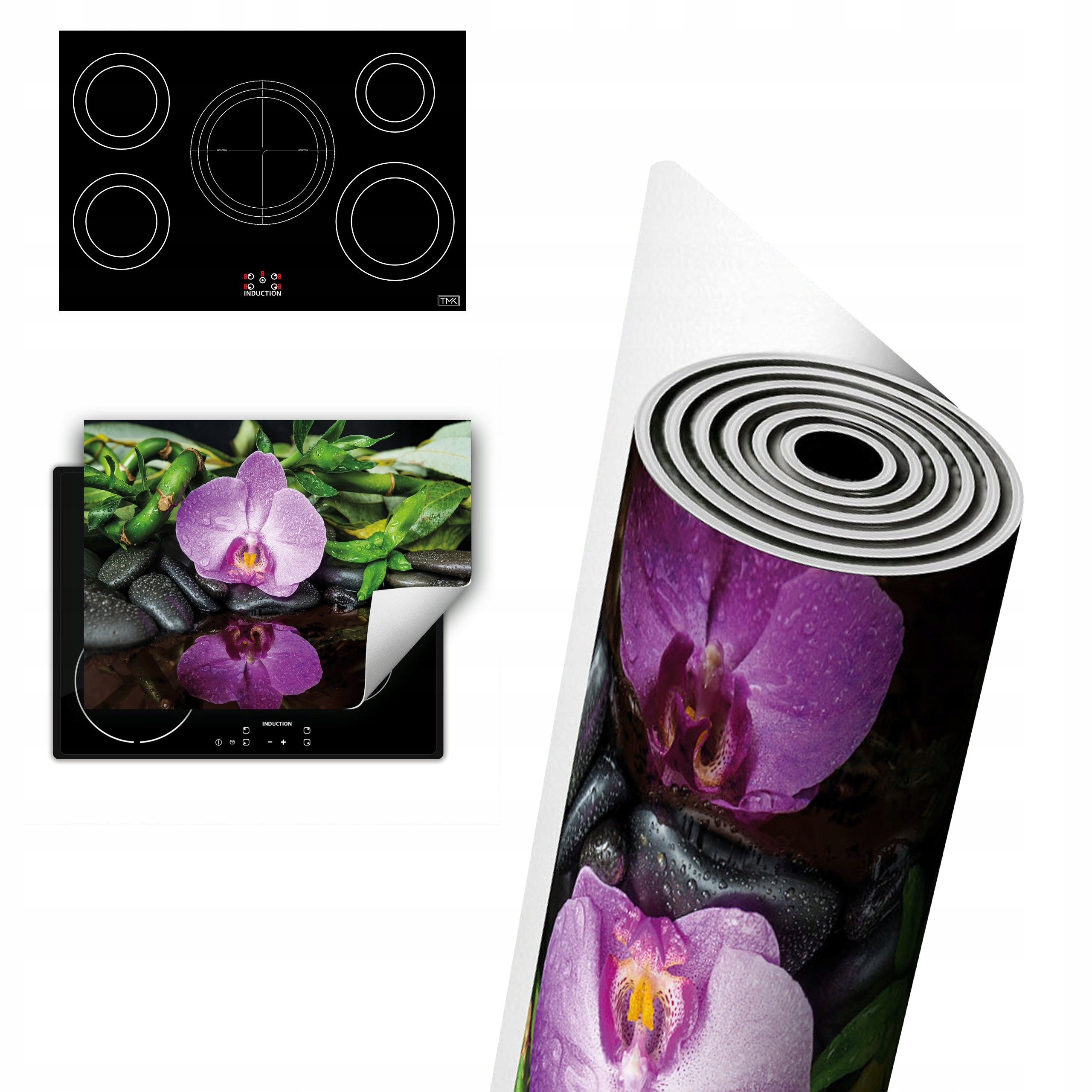 Vinylová Ochranná Deska Na Indukci 80x52 Orchidej