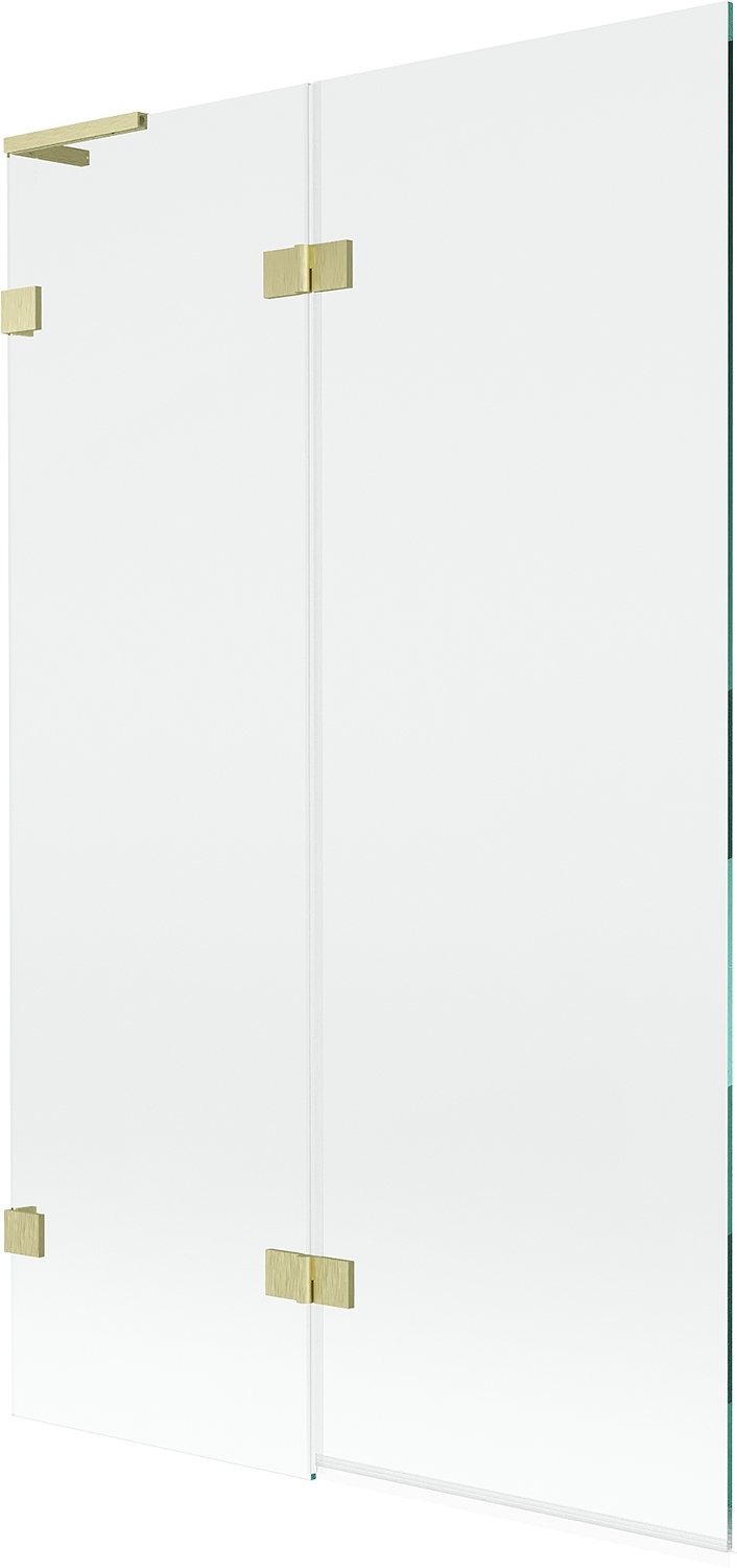 Mexen Lunar L vanová zástěna dvoudílná levá 110 x 150 cm, transparentní, zl