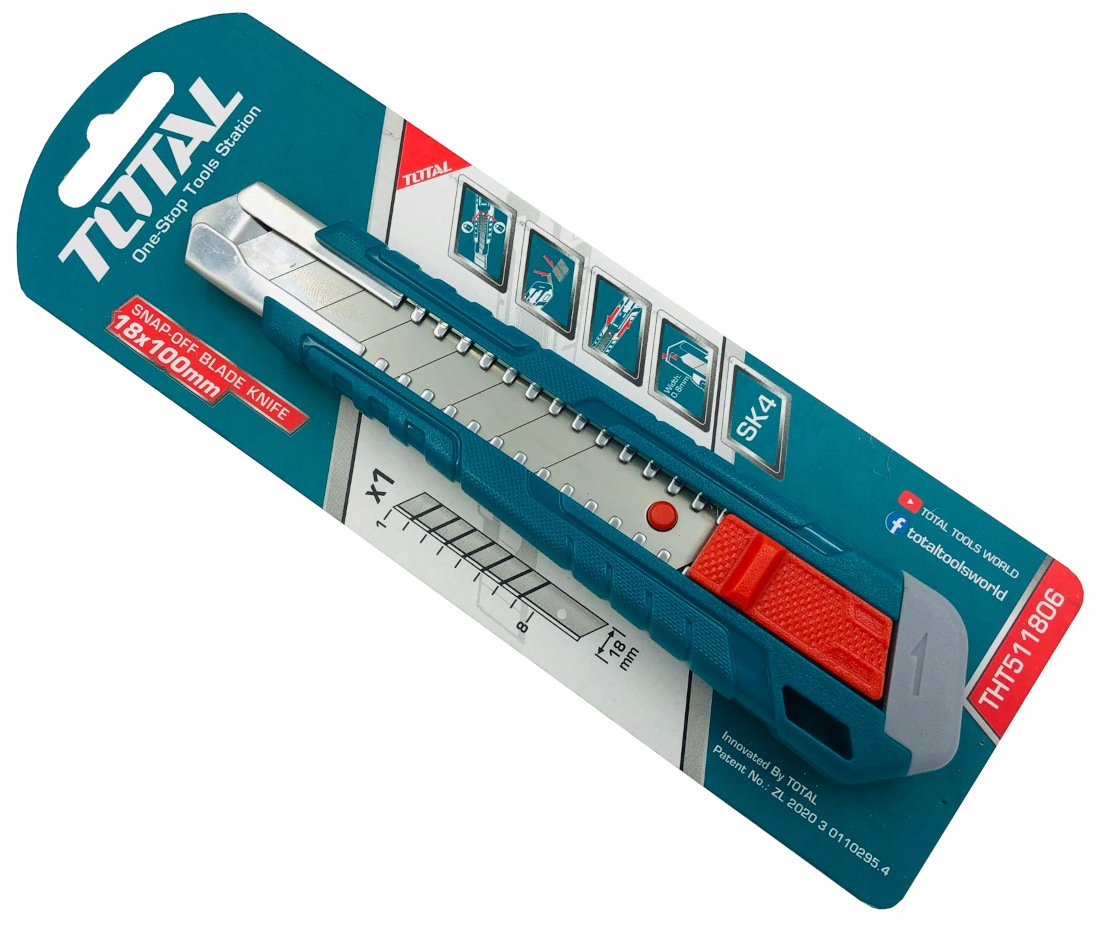 

Nóż Do Tapet Ostrze Łamane 18mm nożyk Total