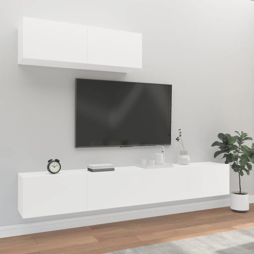 Petrashop 3dílný set Tv skříněk bílý kompozitní dřevo Bílá 3114478