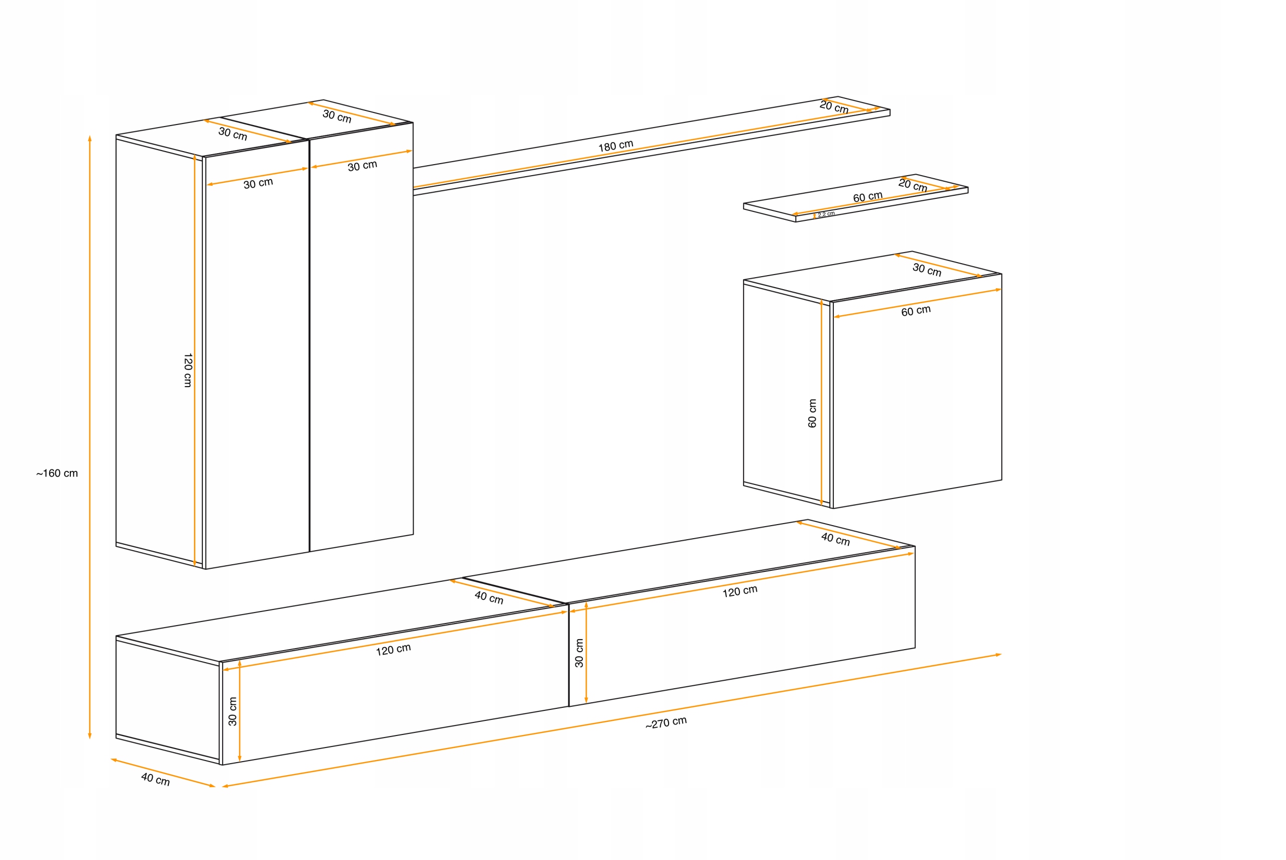 MEBLOŚCIANKA SWAP II - MAT PVC I POŁYSK PVC WTW Marka ASM