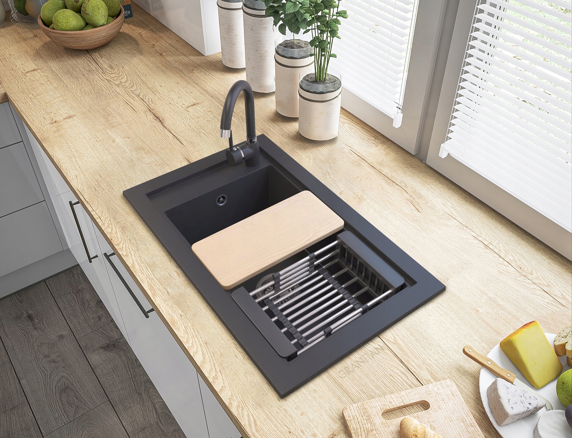 DOZOWNIK NA PŁYN CZARNY OCIEKARKA TELESKOPOWA ZLEW Kolor pompki czarny