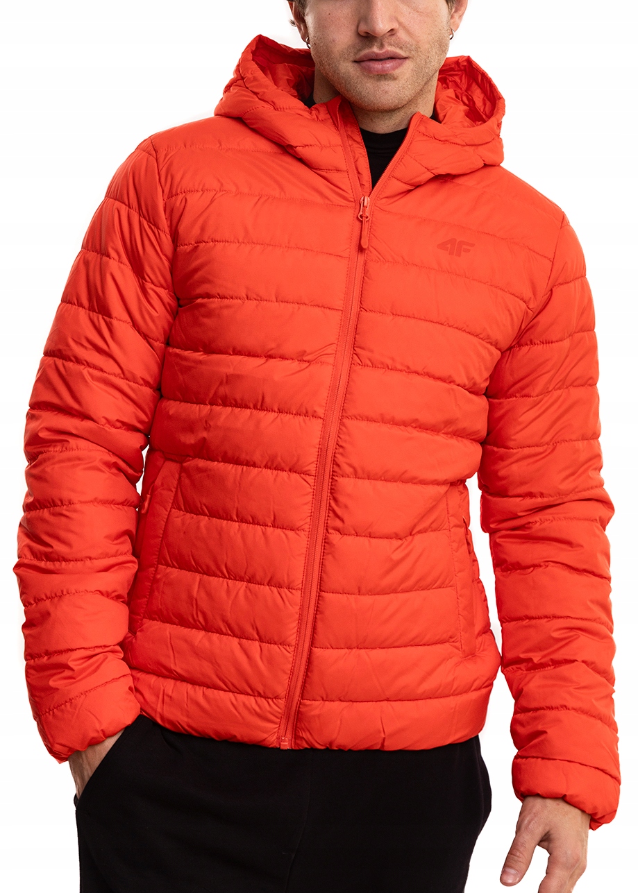Pánská sportovní péřová bunda 4F s kapucí, S Kapucí , prošívaná, vel L