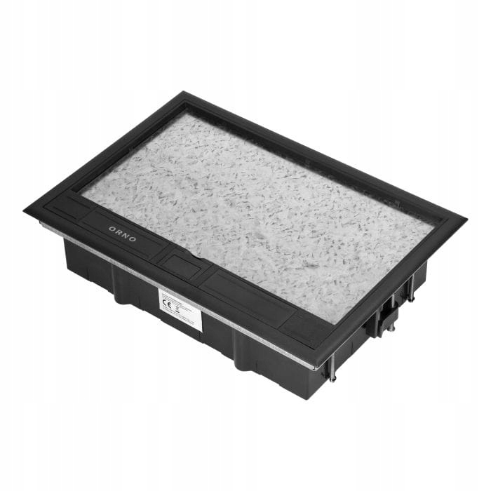Podlahová krabice pro modulární zásuvky 8x45x45 mm nebo 16x22,5x45 mm, černá