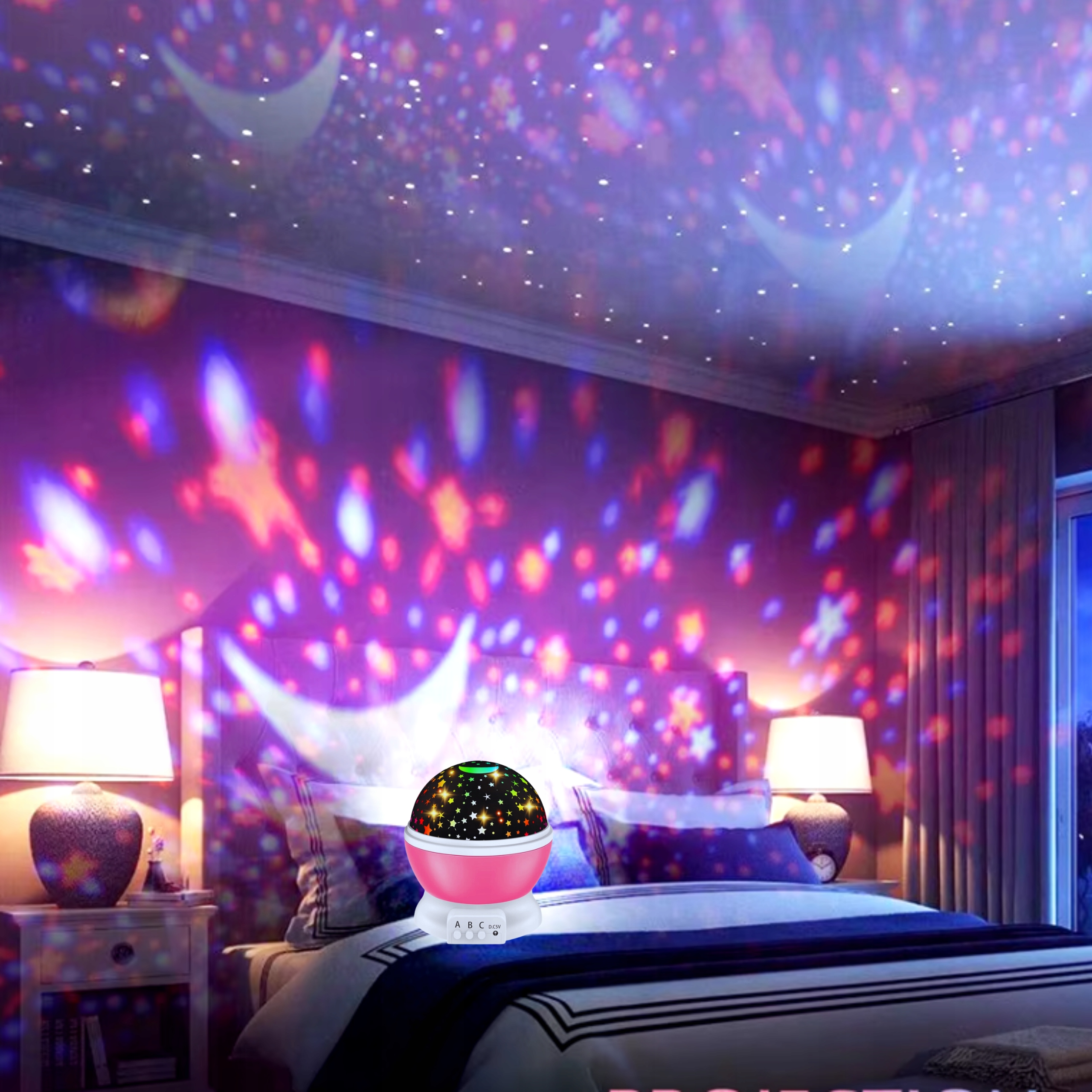 NAKTINĖS ŠVIESOS PROJEKTORIUS DANGAUS ŽVAIGŽDŽIŲ SUKAMOS LEMPOS PROJEKTORIUS VAIKAMS LED Lytis berniukams mergaitėms