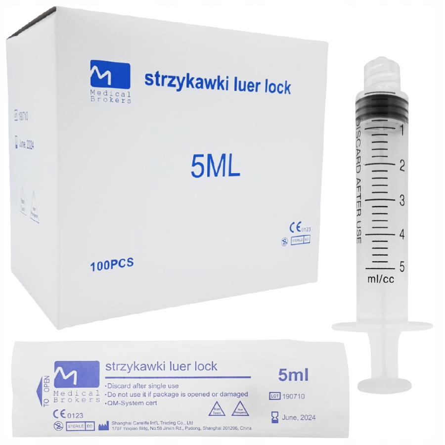 

Strzykawka 3-częściowa Strzykawki Luer 5ml 100 szt