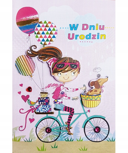 

Dla Rowerzystki Kartka z życzeniami Urodziny M576