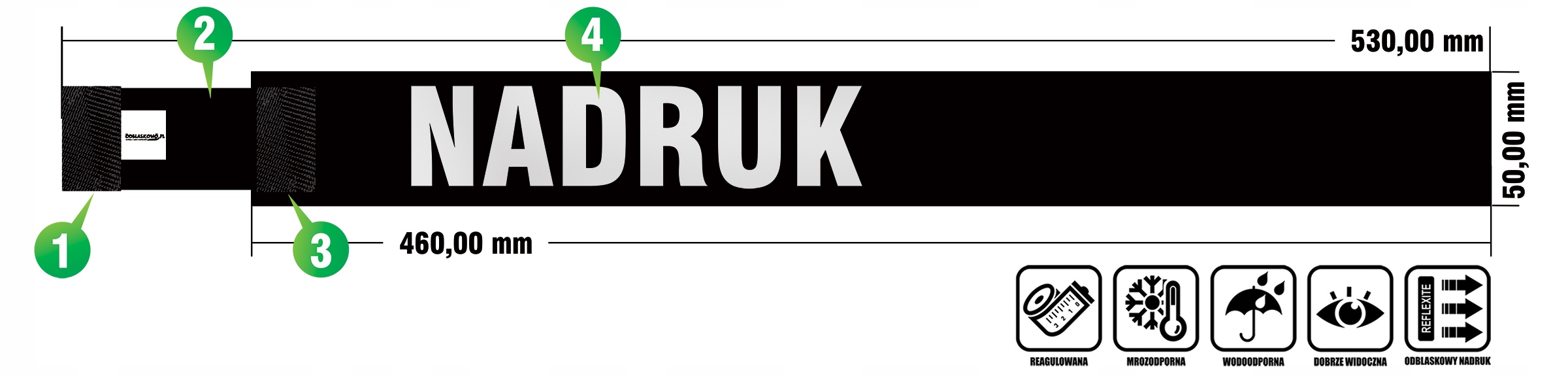 OPASKA INSTRUKTOR ODBLASK NA RAMIĘ Model Inny