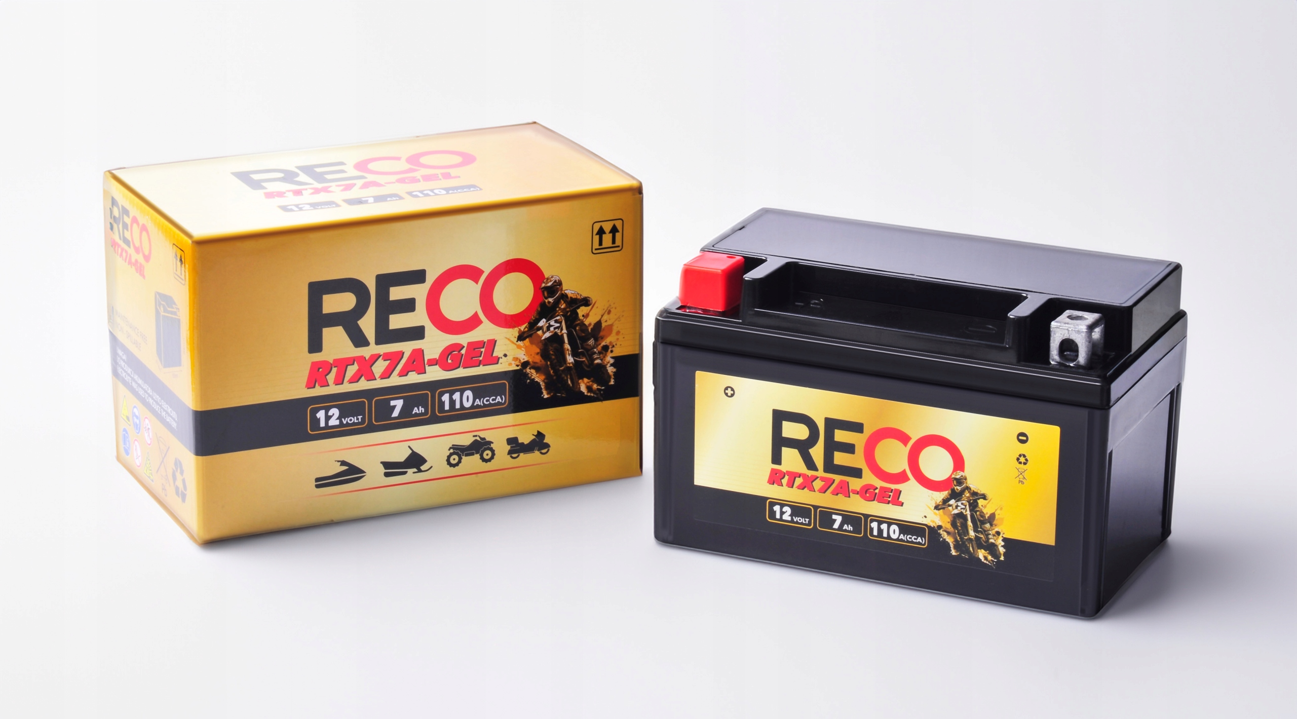Akumulator Motocyklowy żel Reco 12V L+ RTX7A-GEL YTX7A-BS ETX7A-GEL L+ 7AH