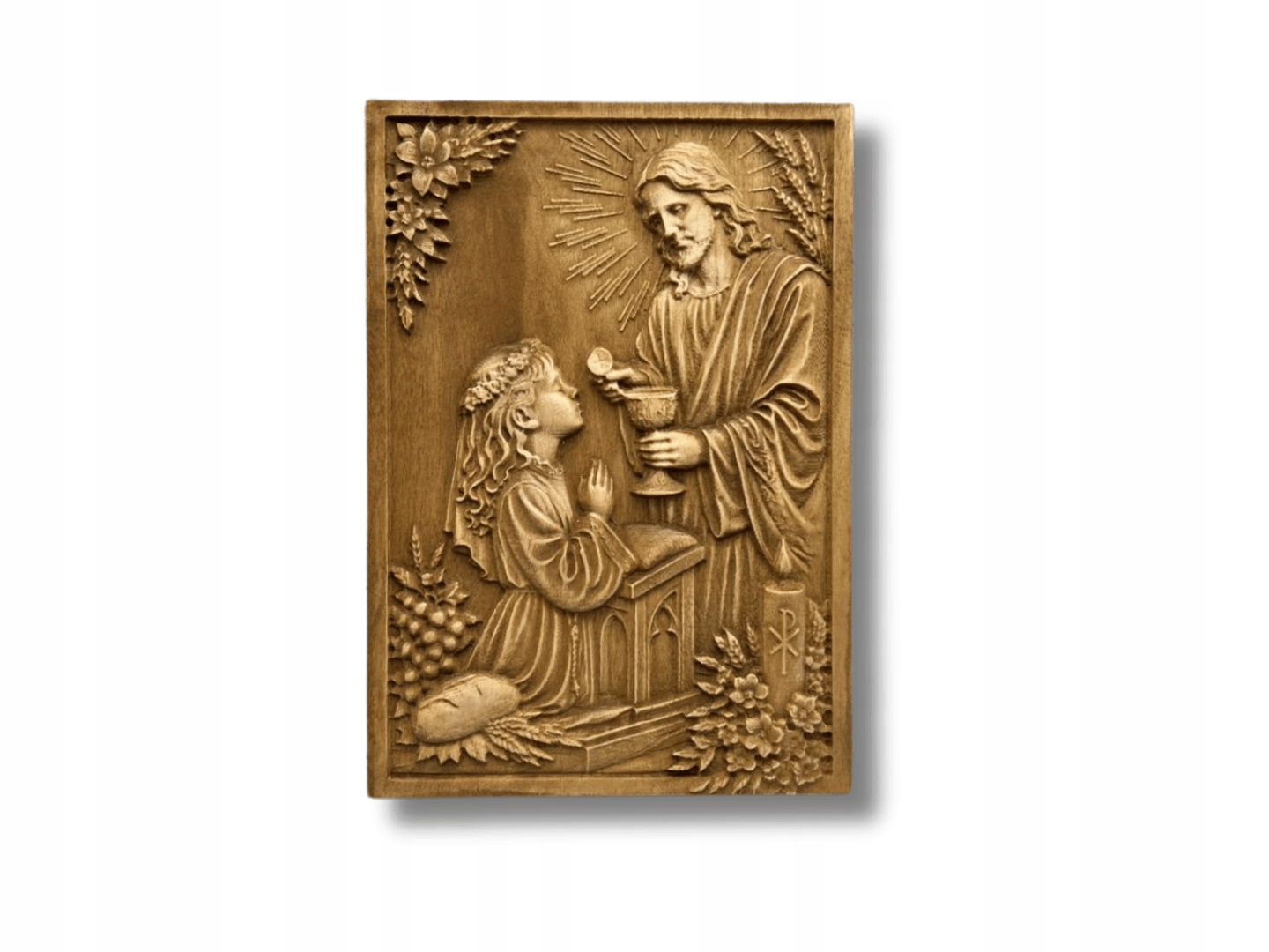 Pamiatka prvého svätého prijímania Dievčatko Drevená socha Obraz 3D 40