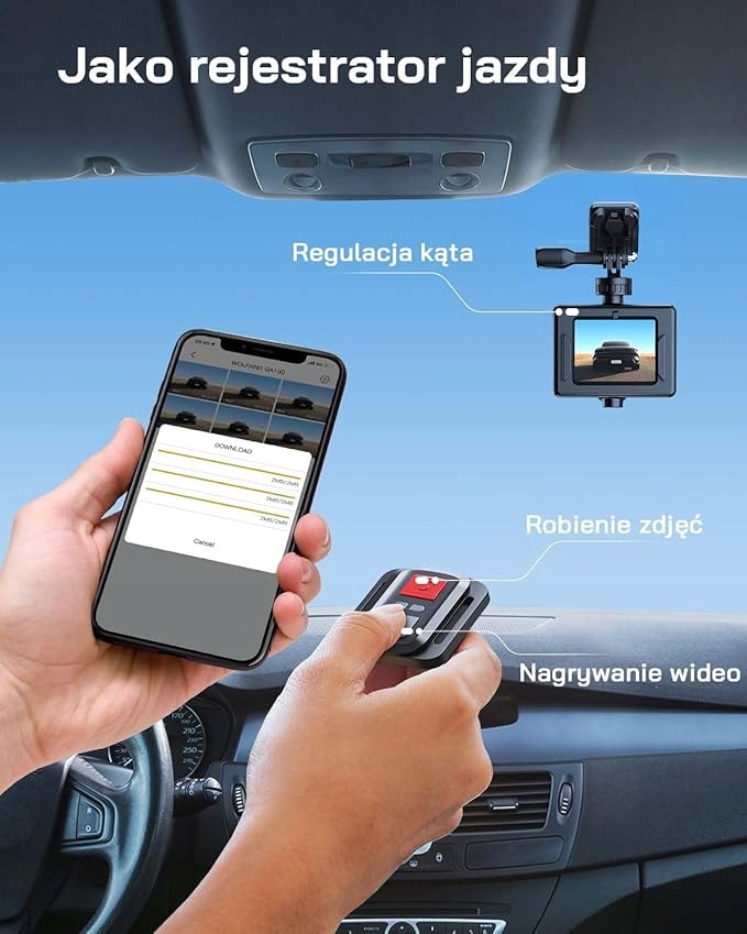 WOLFANG Kamera Sportowa 4K 30FPS 20MP Z Kartą 32GB WiFi Wodoodporna — miniatura 10