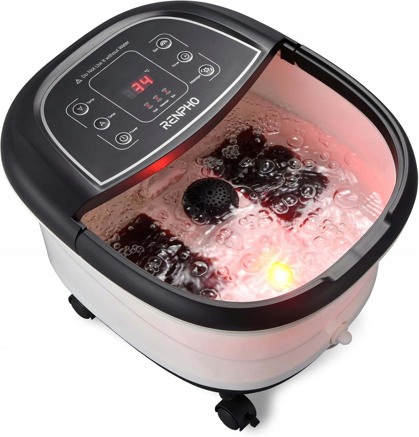 Hydromasażer do stóp, regulowany timer i temperatura, rolki Shiatsu Renpho