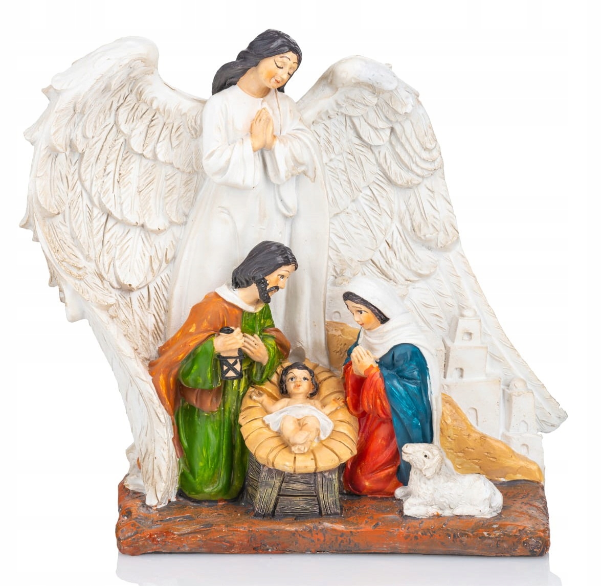 SZOPKA BOŻONARODZENIOWA ŚWIĘTA RODZINA ANIOŁ 18cm