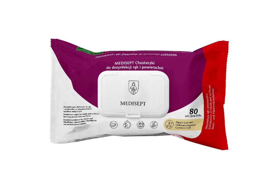 Medisept Cashmere Chusteczki Do Dezynfekcji Rąk i Powierzchni FlowPack 80SZ