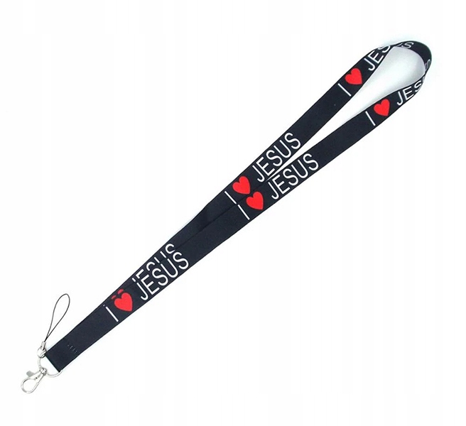 

Smycz na klucze, pendrive, I Love Jezus