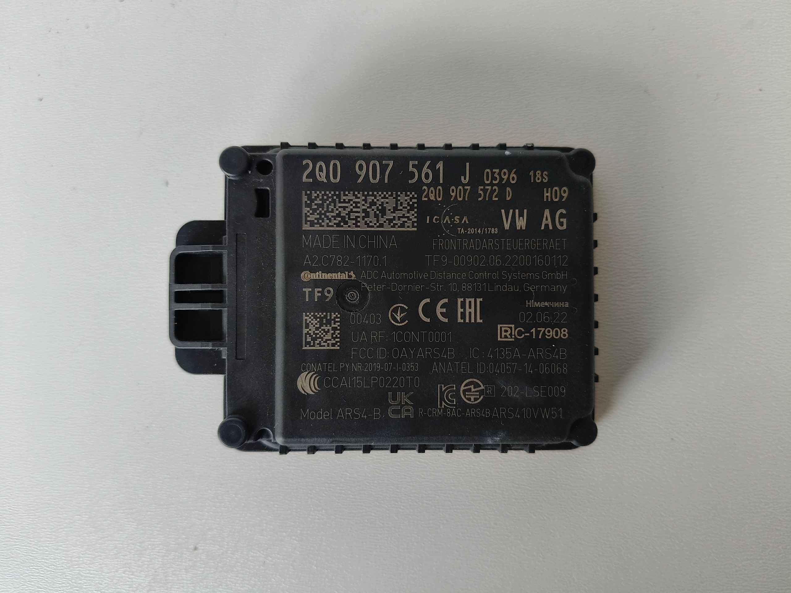 RADAR DISTRONIC ACC SENSOR VW SKODA 2Q0907561J