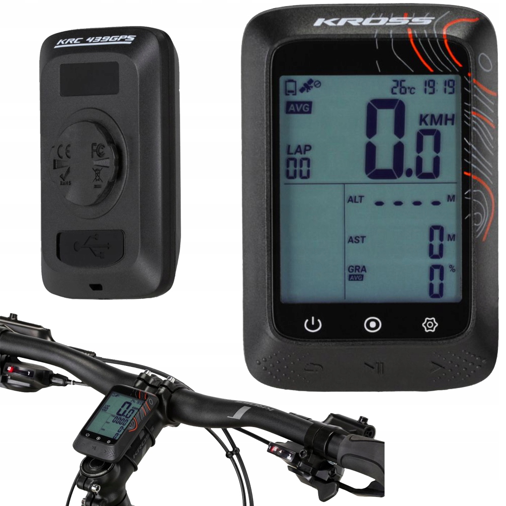 Licznik Rowerowy Kross Krc 439 Bezprzewodowy Gps Blutooth Ant+ Krc IPX7
