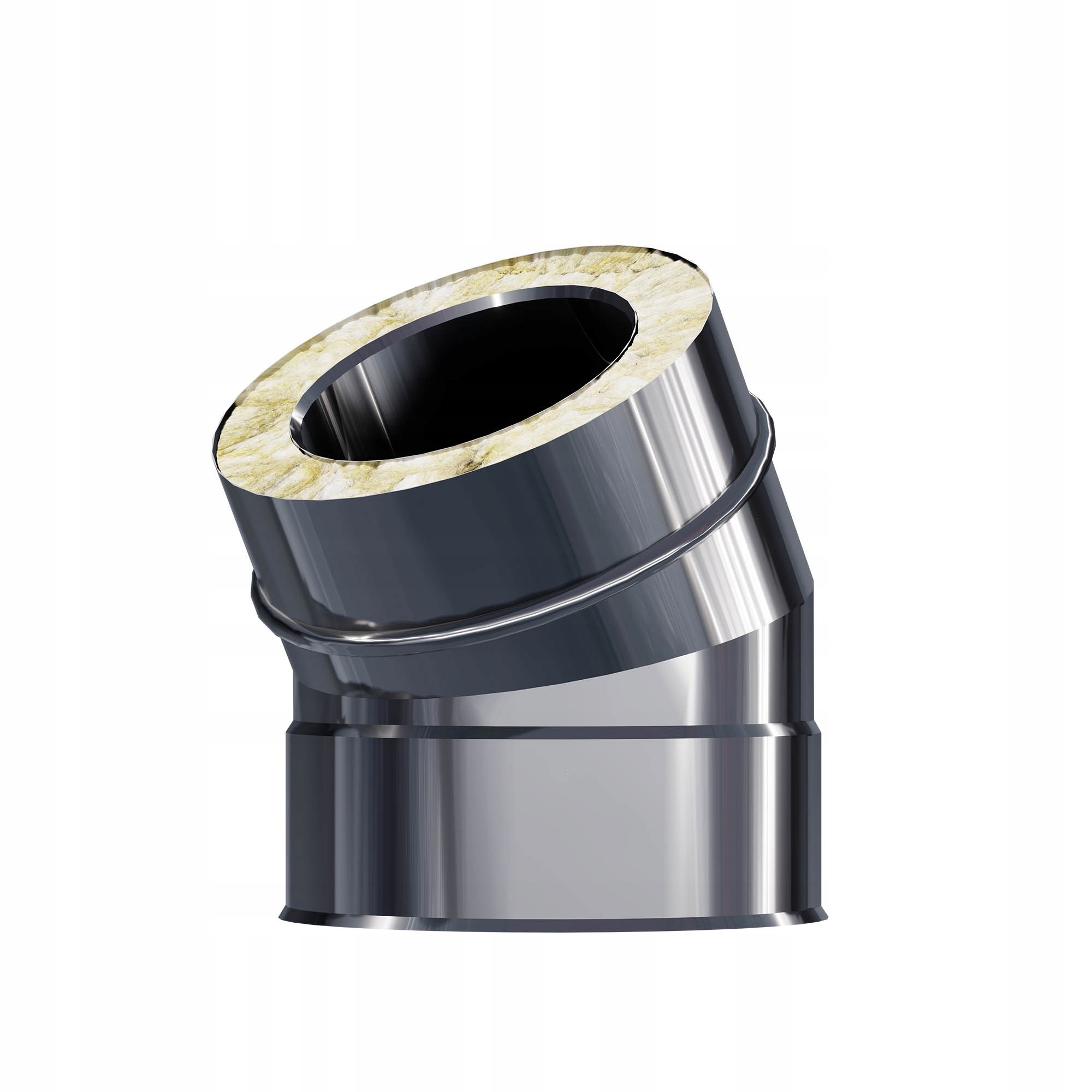 Kzd Koleno izolované nerezové fi 150 0,8 mm 30 stupňů komínová vložka ocel