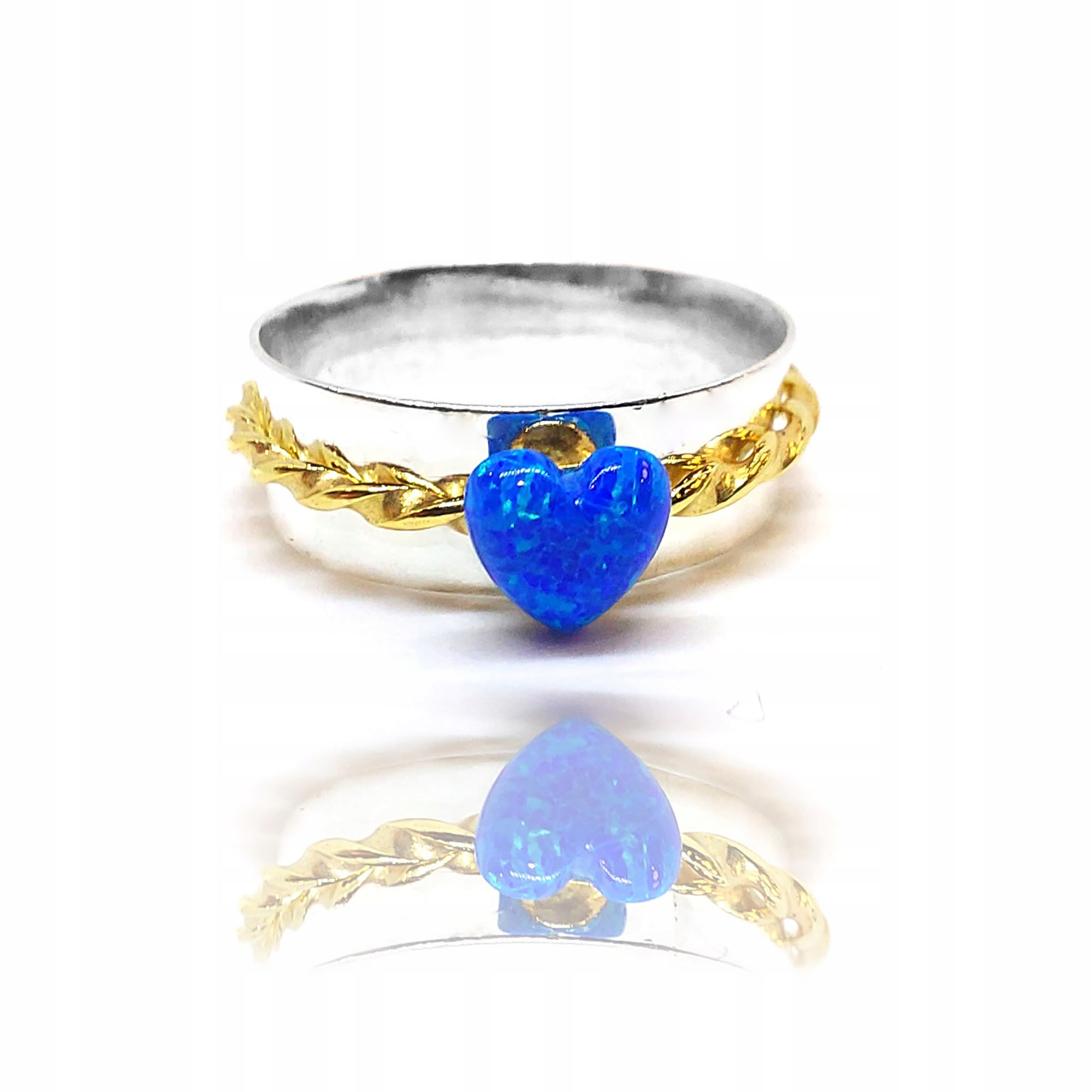 Stříbrný prstýnek s opálovým srdcem stříbro snubní prsten