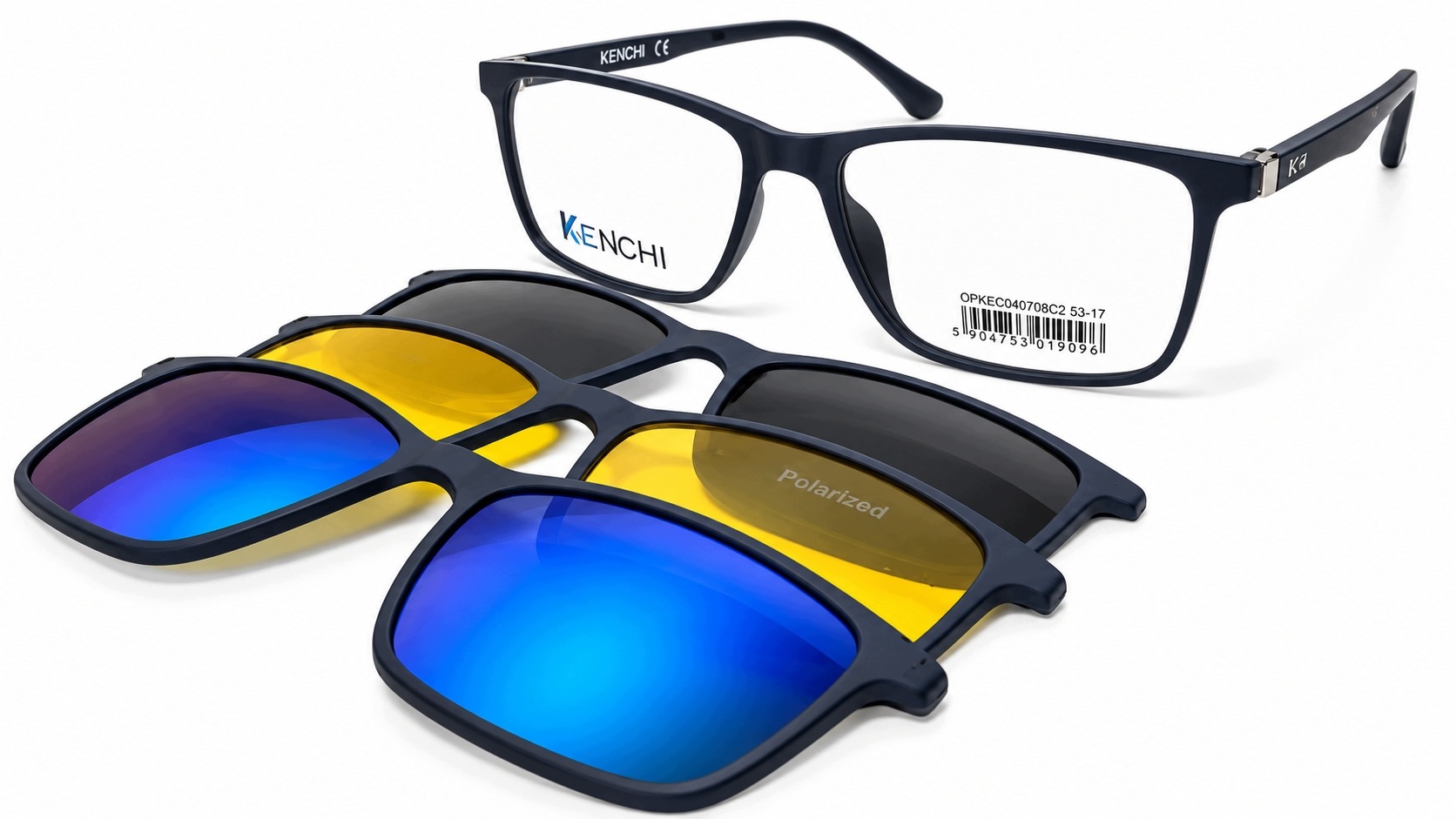 Oprawki Kenchi Opkec 040708 C2 męskie okulary z nakładkami clip on