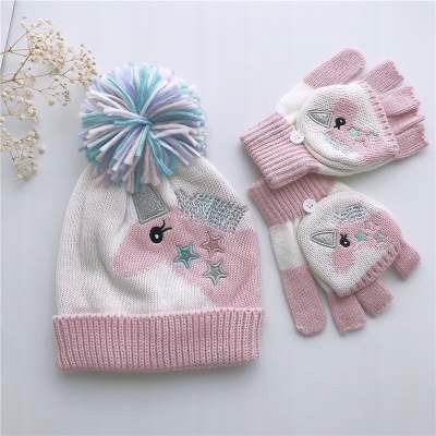 

Komplet Czapka Rękawiczki Jednorożec 36-56cm Obwód