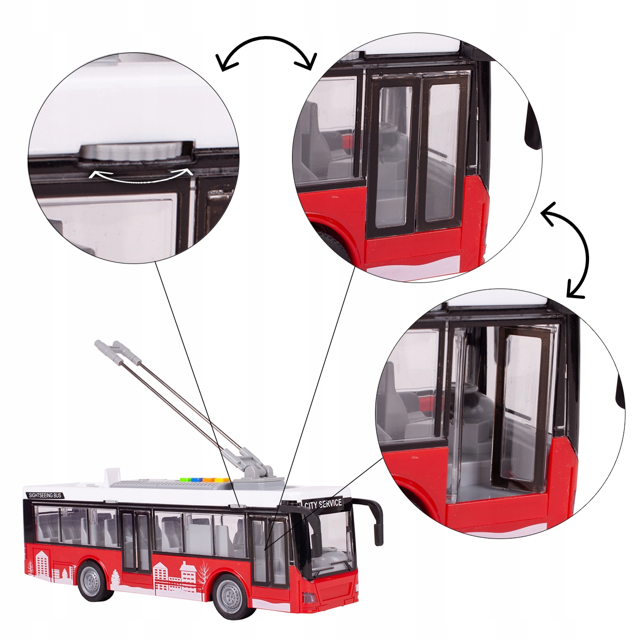 AUTOBUS TROLEJBUS ŚWIATŁO DŹWIĘK OTWIERANE DRZWI Płeć Chłopcy