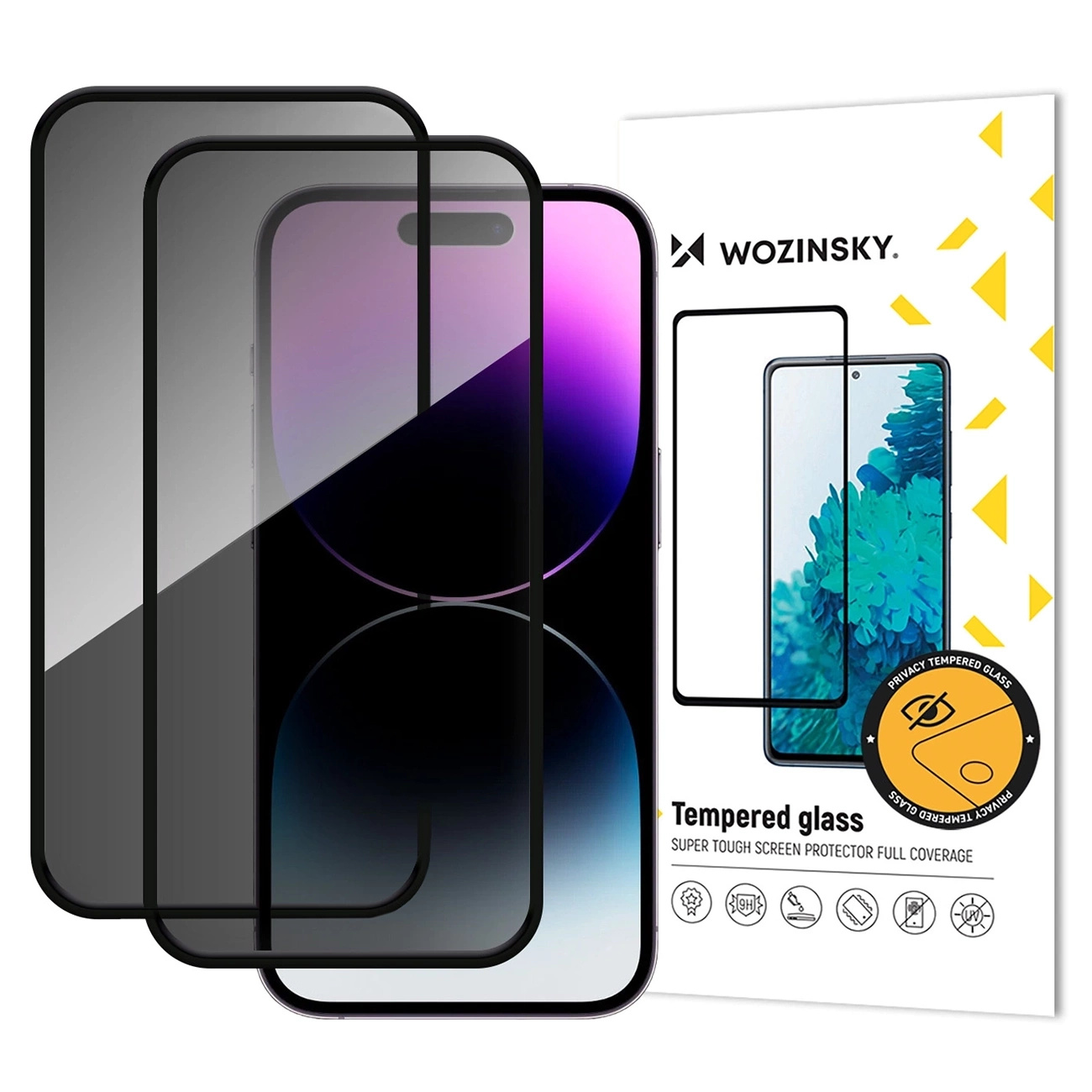 Szkło hartowane Wozinsky Privacy Glass prywatyzujące na iPhone 17 16 2
