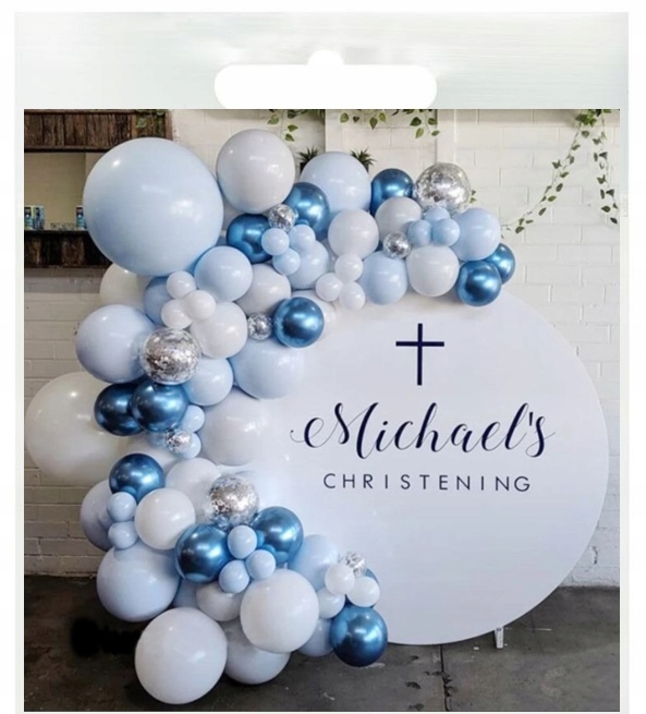 

girlanda balonowa na Komunie błękit G38