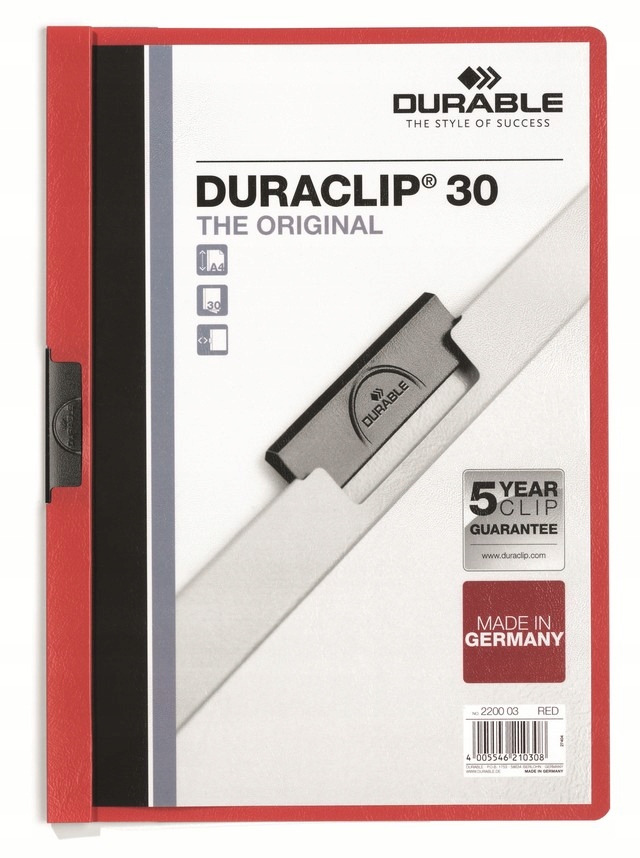 

Skoroszyt z klipsem Durable Duraclip 30 czerwony
