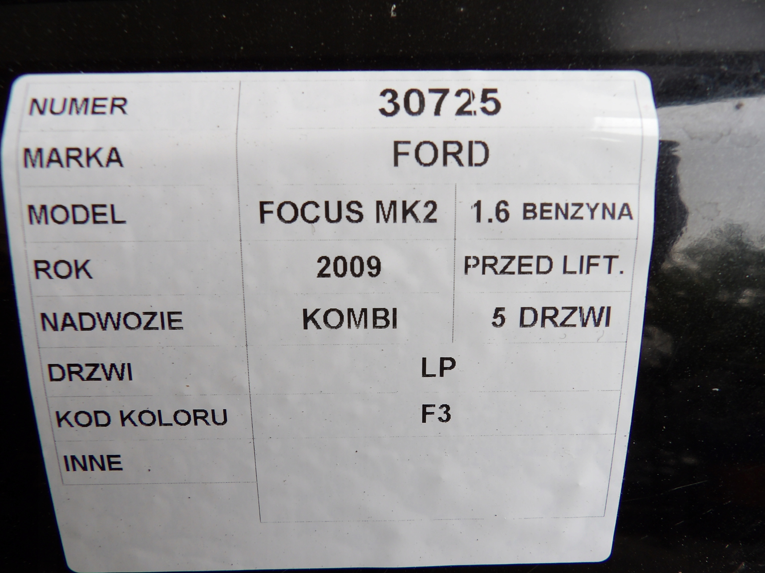 Ford Focus MK2 door front left lak. F3 kombi