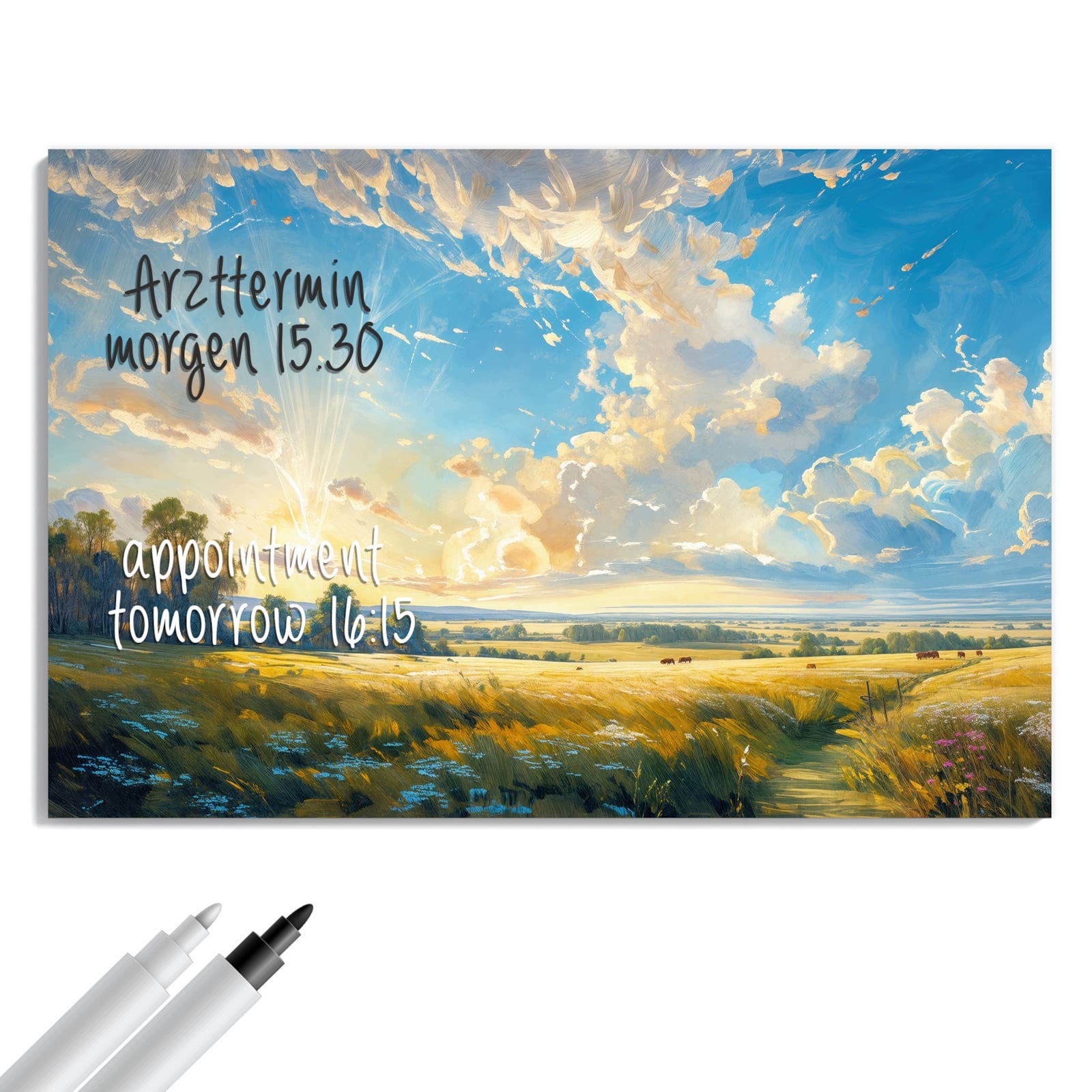 Magnetická tabule Krajina Mraky 90 × 60 cm