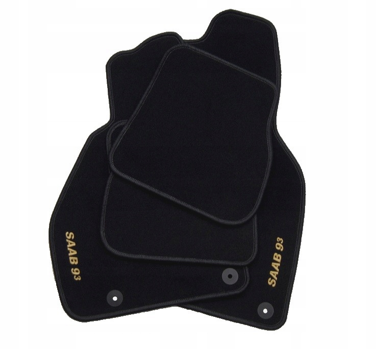 Dywaniki welurowe samochodowe pod model auta Classic CZARNE + HAFT PRZÓD Zestaw wieloelementowy tak