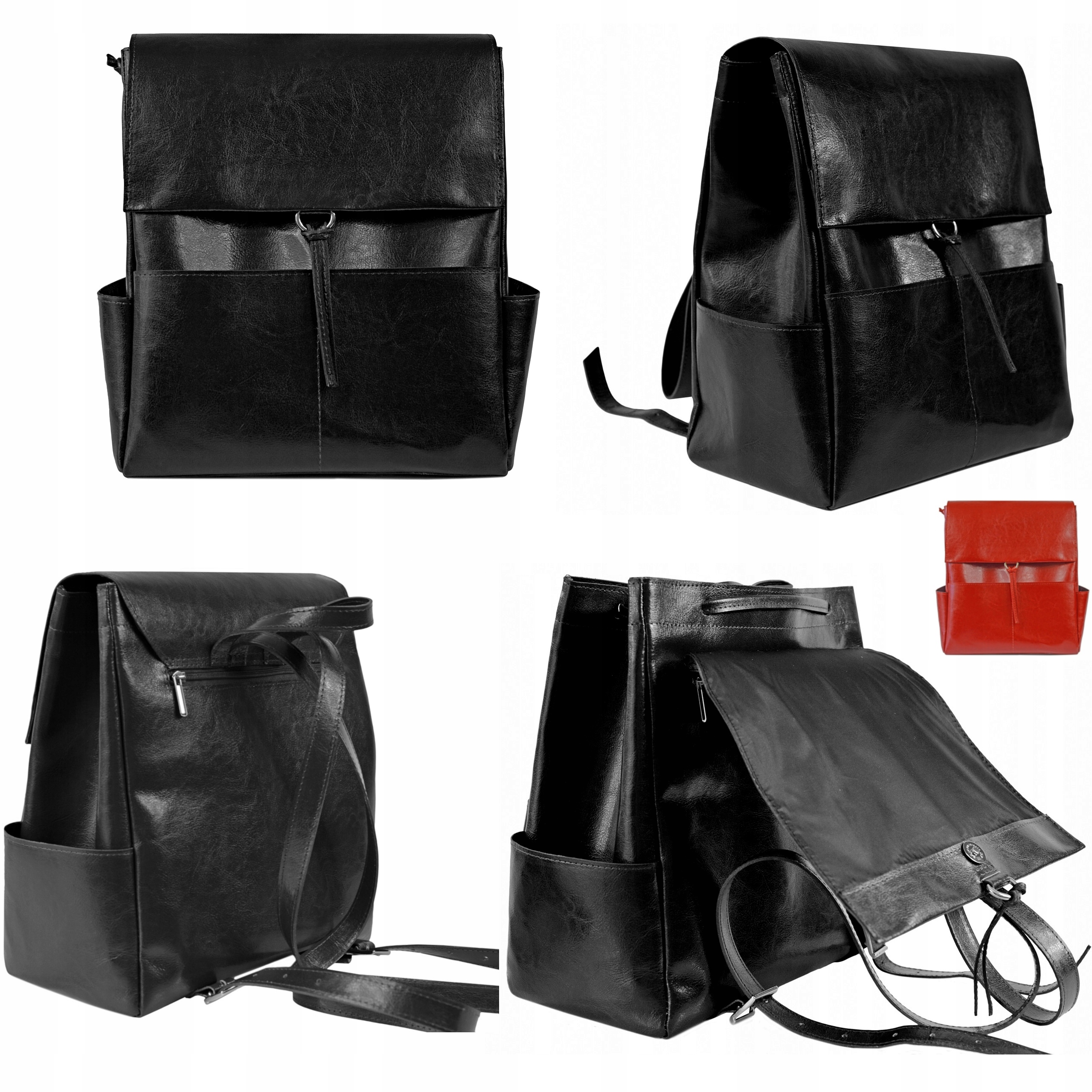 Batoh černý, velký, polská výroba, přírodní kůže