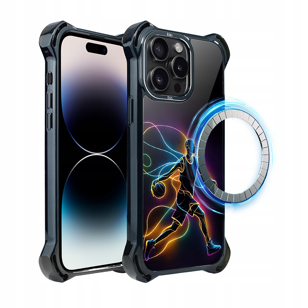 Pouzdro pro iPhone 14 Pro Ibizu DropGuard Ultra s MagSafe, Duch basketbalu